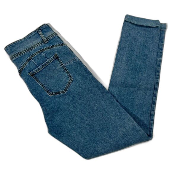 Medium Wash High Waisted Slant Pocket Skinny Jeans Size 8/10 - Picture 3 of 10